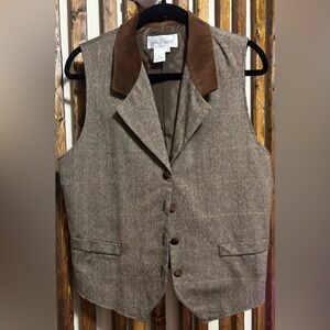 Vintage Lee David Brown Tweed Vest
